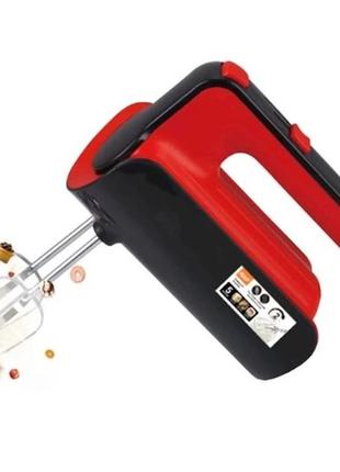 Миксер ручной hand mixer r-6653r 800 вт 5 скоростей red-black