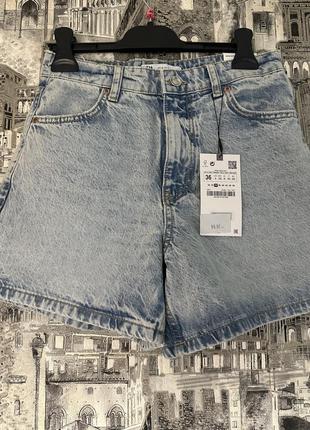 Джинсовые шорты бермуды zara