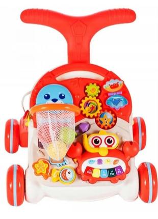 Детские ходунки каталка 3в1 развивающий музыкальный центр