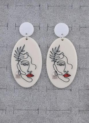 Серьги арт креативные рисунок