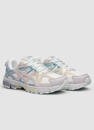Кроссовки Vivienne Westwood x Asics Gel-Kayano 27 Vapor Black blue/yellow белые женские