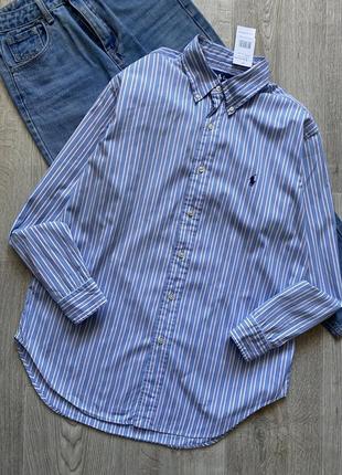Polo ralph lauren женская рубашка, рубашка оверсайз, рубашка оверсайз, сорочка в смужку, блузка4 фото