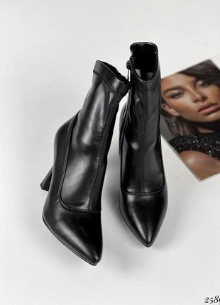 Чорні жіночі демісезонні ботильйони чулок на шпильці підборі жіночі демісезонні...