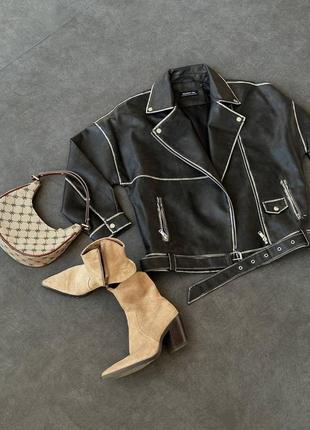 Винтажная косуха оверсайз под zara кожа 🖤