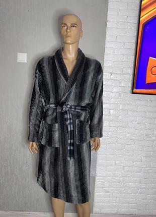 Плюшевий халат в полоску john rocha, l
