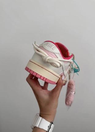 Nike sb dunk x off white "pink cream laces" premium1 фото