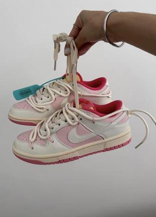 Nike sb dunk x off white "pink cream laces" premium7 фото