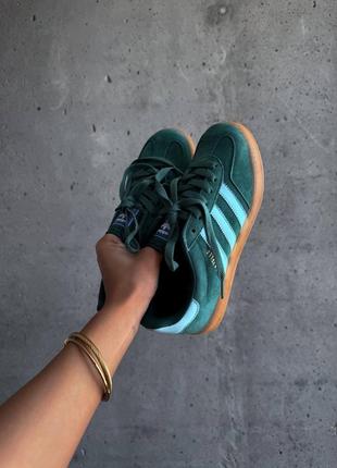 Жіночі кросівки adidas gazelle “indoor collegiate green blue”.9 фото