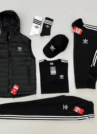 Комплект 6в1 adidas: жилет-кофта-штани-футболка-кепка-шкарпетки 2 пари🔥