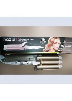 Потрійна плойка для волосся rozia hr-722 shopmarket