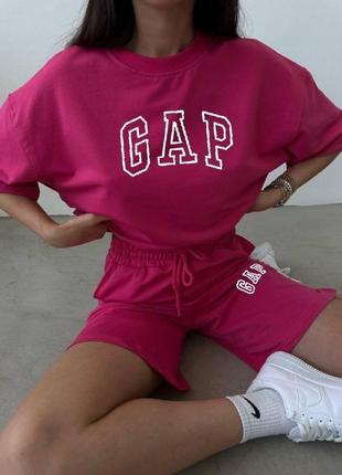 Костюм gap для девушек (шорты и футболка )7 фото