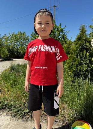 Костюм-трійка на хлопчика футболка, шорти , кепка  відмінна якість бавован туреччина10 фото
