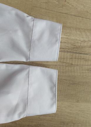 Белая хлопковая прямая оверсайз-рубашка с мужского плеча6 фото