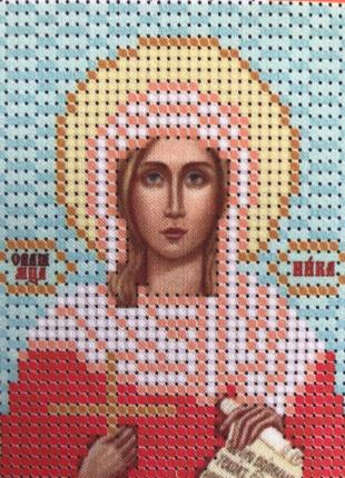 Схема на габардине для вышивания бисером вероника(ника) святая мученица ,тм ришелье,арт ж-101