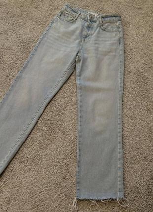 Прямые светлые джинсы zara, джинсы трубы, прямые, клеш6 фото