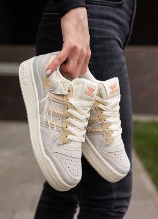 Кросівки adidas forum 84 low grey beige off-white1 фото