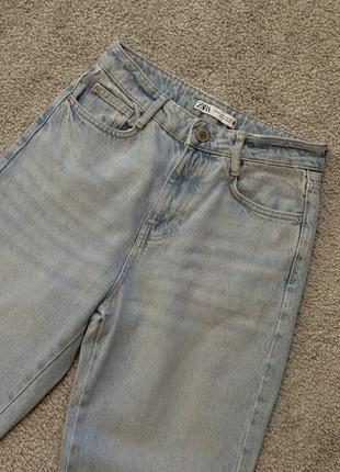 Прямые светлые джинсы zara, джинсы трубы, прямые, клеш4 фото