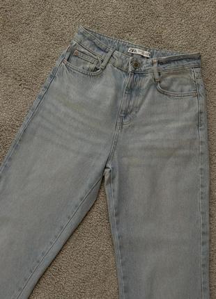 Прямые светлые джинсы zara, джинсы трубы, прямые, клеш10 фото