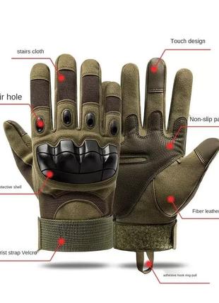 Тактические перчатки touchscreen военные combat touch черный l