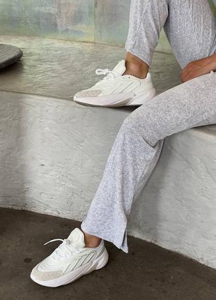 Женские замшевые кроссовки adidas ozelia white адидас оделия белые5 фото