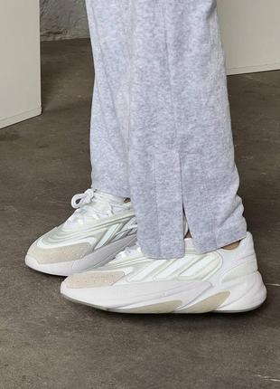 Женские замшевые кроссовки adidas ozelia white адидас оделия белые1 фото