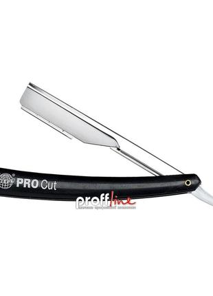 Бритва опасная kiepe pro cut 120 со съемным лезвием и черной пластиковой ручкой