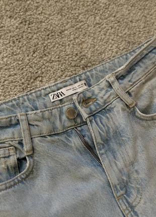 Прямые светлые джинсы zara, джинсы трубы, прямые, клеш3 фото