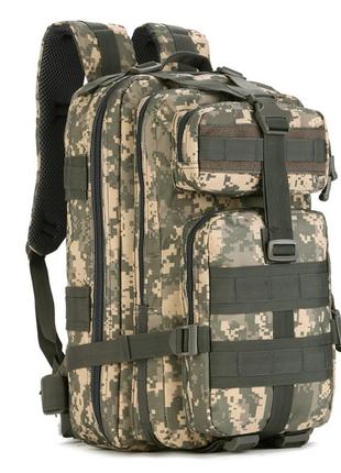 Рюкзак тактический военный protector plus s411 40л с системой molle pixel камуфляж