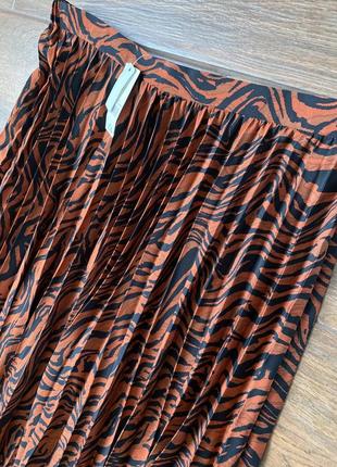 Новая меди шифоновая юбка плиссе с принтом зебра, тигровый принт george2 фото