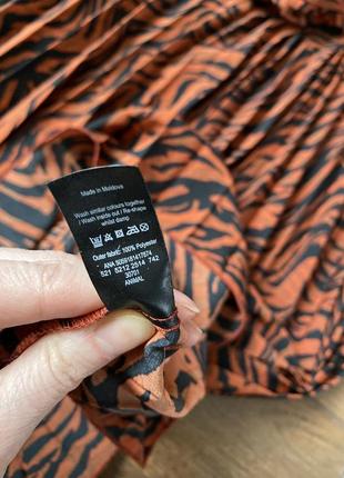 Новая меди шифоновая юбка плиссе с принтом зебра, тигровый принт george5 фото
