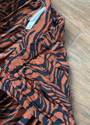 Новая меди шифоновая юбка плиссе с принтом зебра, тигровый принт george3 фото