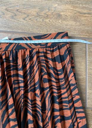 Новая меди шифоновая юбка плиссе с принтом зебра, тигровый принт george6 фото