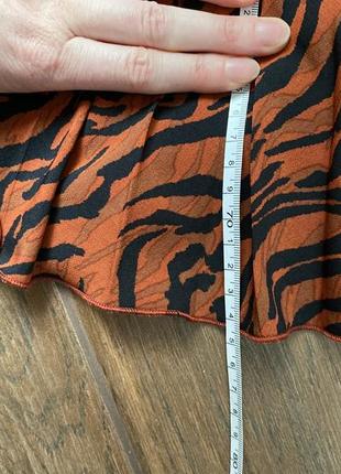 Новая меди шифоновая юбка плиссе с принтом зебра, тигровый принт george7 фото