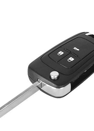 Выкидной ключ зажигания, заготовка корпус под чип, 3 кнопки, chevrolet