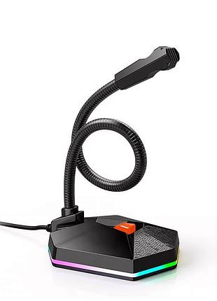 Мікрофон ігровий meetion mt-mc13 rgb | usb | black
