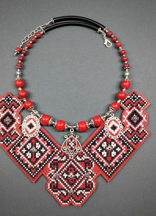 Кольє та кульчики барви. пектораль. сет прикрас4 фото