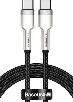 Кабель baseus cafule metal type-c to type-c 100w 100см черный