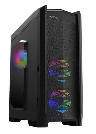 Корпус комп'ютерний gamemax dragon knight без блока живлення/atx/rgb-підсвічування/бічне вікно чорний