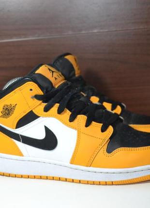 Nike air jordan 1 mid taxi 38р кроссовки хайтопы оригинал кожаные