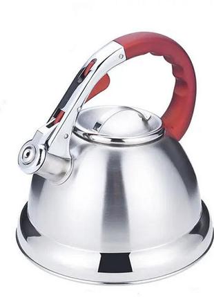 Чайник із нержавіючої сталі зі свистком benson bn-723 3.2 л