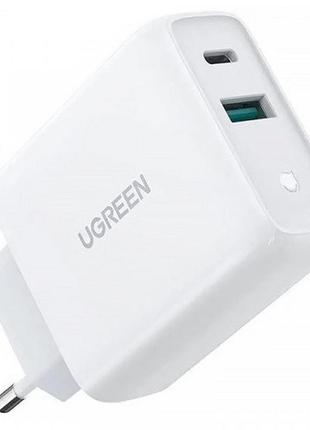 Зарядное устройство для ugreen cd170 60468 2xusb 38w 1хusb-a/1xtype-c wall charger белый