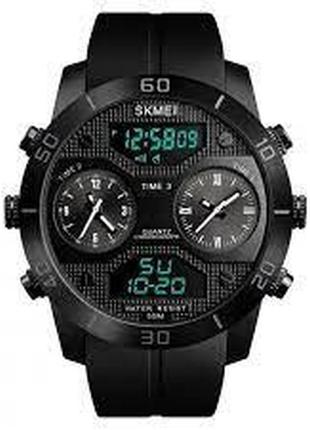Чоловічий наручний годинник skmei black 1355bk без подарункової коробки