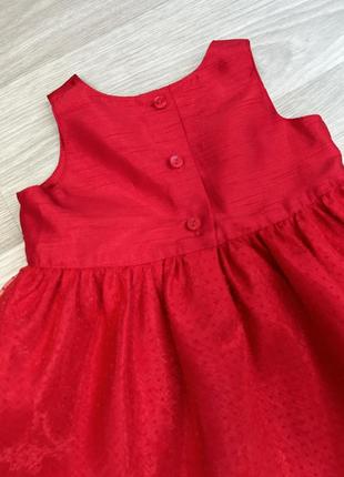 Красное праздничное платье на девочку 3-6 м5 фото
