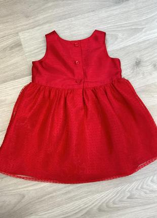 Красное праздничное платье на девочку 3-6 м2 фото