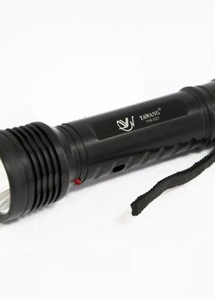 Фонарь ручной аккумуляторный yw-037-3w лампа с солнечной панелью black