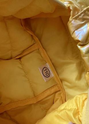 Куртка-хамелеон с ушками, желтый 110 размер7 фото