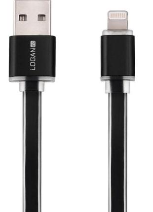 Кабель синхронизации logan el118-010bk apple lightning usb 1м черный
