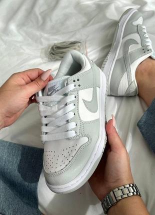 Женские кроссовки nike dunk white grey7 фото