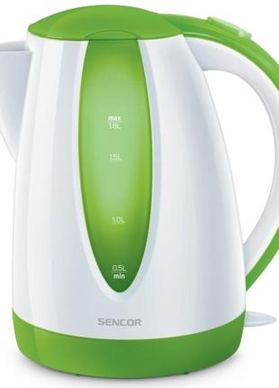 Дисковий електрочайник sencor swk 181 1.8л 2000вт біло-зелений (swk1811gr)