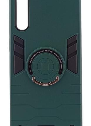 Противоударный чехол spgen ring для glass case samsung galaxy a30s/a50/a50s pink / a505 с подставкой кольцом зеленый
